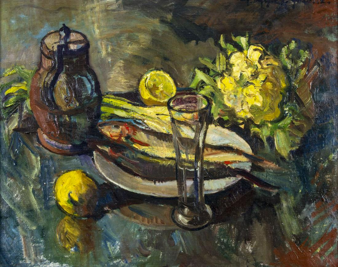 Antique early 20C European oil painting signed (1 of 12)