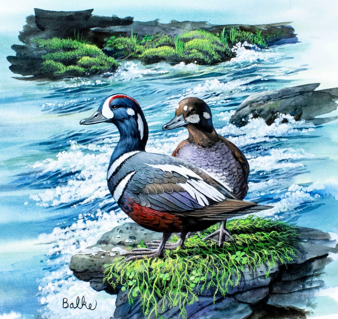 Don Balke (NC,b 1933) gouache painting (1 of 12)