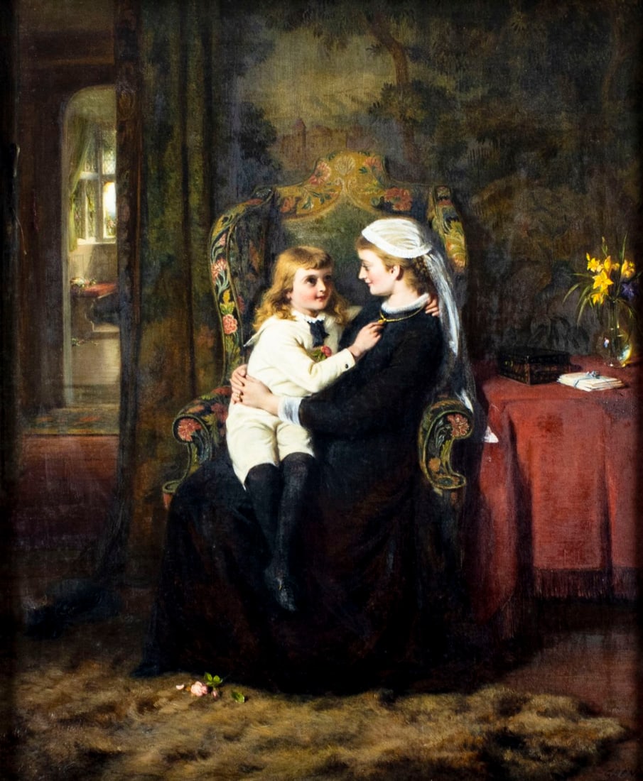 George Bernard O'Neill (Irish,1828-1917) oil painting antique (1 of 14)