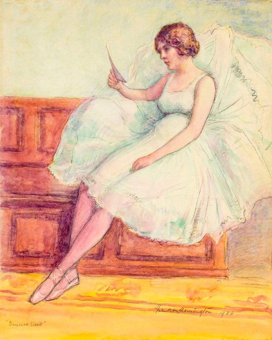 Frank Armington (Canada,NY,1876-1941) watercolor painting antique (1 of 12)