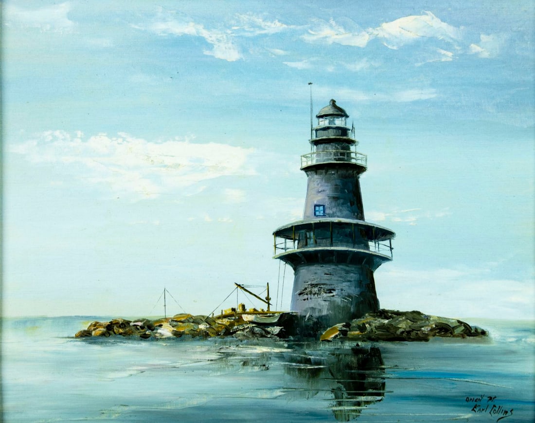 ATTR Earl Collins (CT,NY,1925-1992) oil painting (1 of 14)