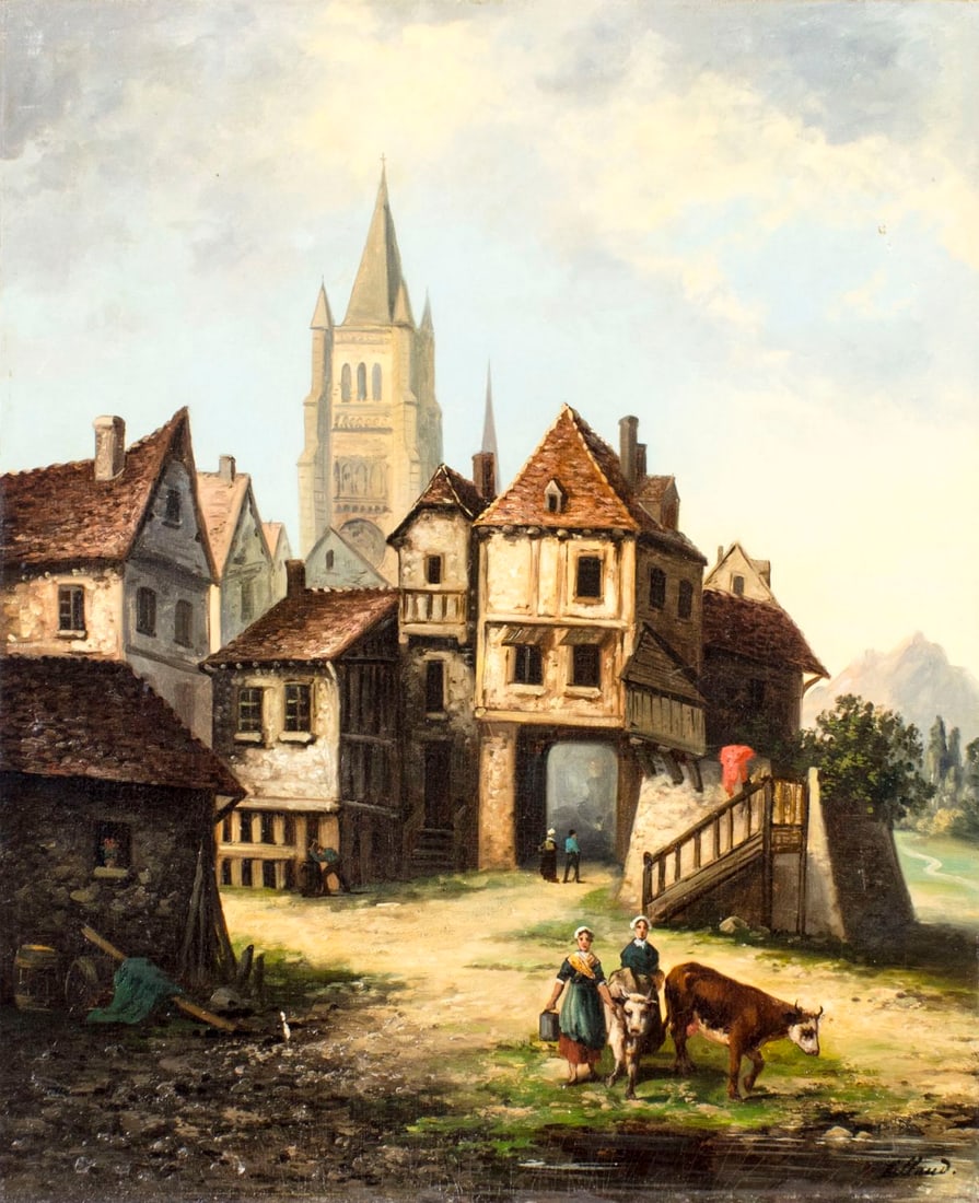 Billaud (France,19C) oil painting antique (1 of 13)