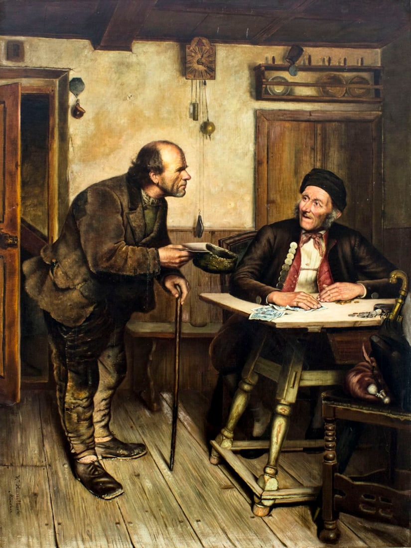 Wilhelm Hasselbach (German,1846-1919) oil painting antique (1 of 18)