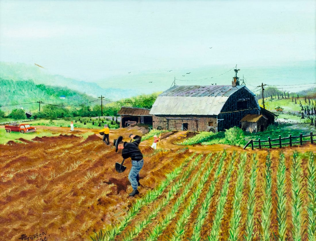 F Motzer (US,mid 20C) oil painting (1 of 12)