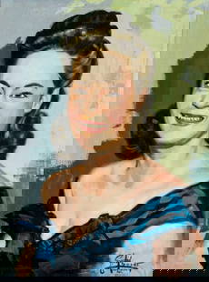 Simeon Saulog (Filipino,1916-1995) oil painting: ARTIST: Simeon Saulog (Philippines, 1916 - 1995) NAME: Portrait of Woman YEAR: 1945 MEDIUM: oil on canvas CONDITION: Very good. Minor craquelure. No visible inpaint under UV light. SIGHT SIZE: 18 x 14