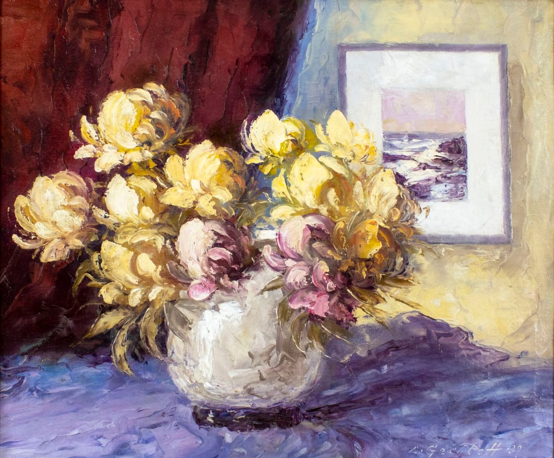 Leonid Gechtoff (PA,NJ,Russia,1883-1941) oil painting antique (1 of 15)