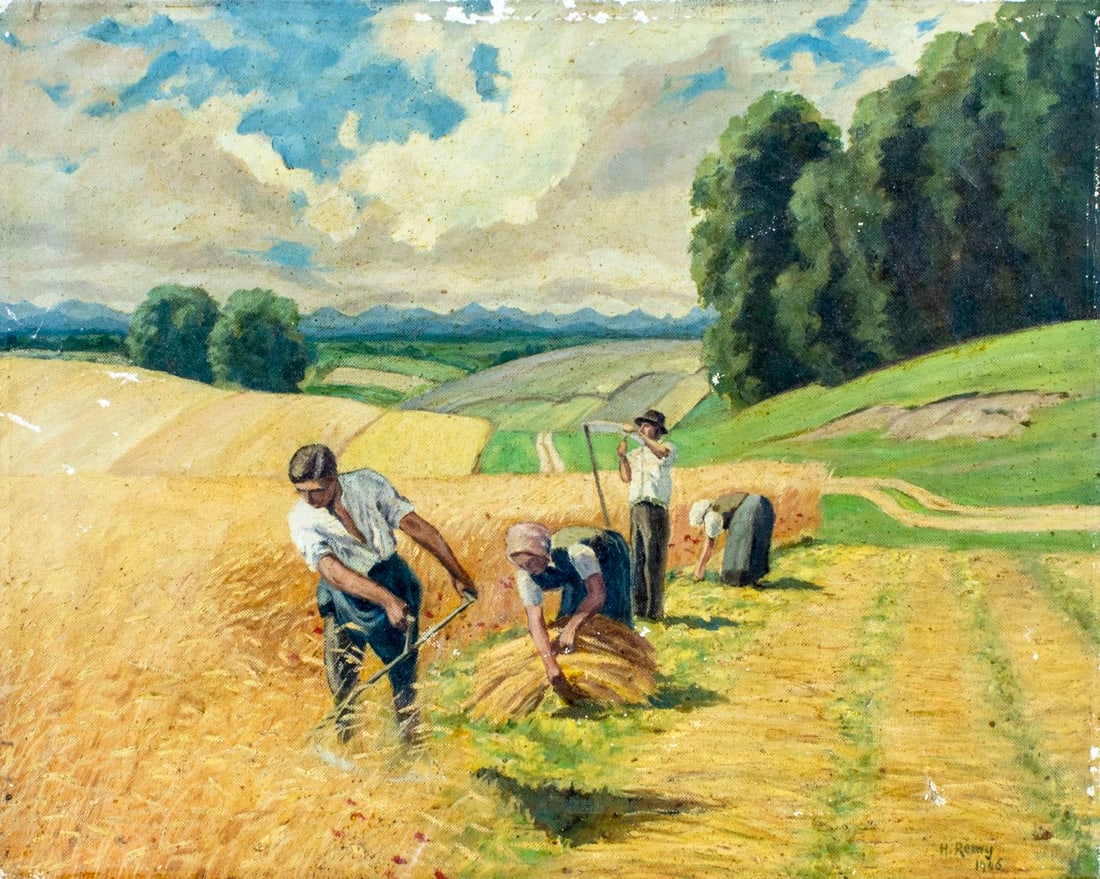 H Remy (Europe,mid 20C) oil painting (1 of 12)