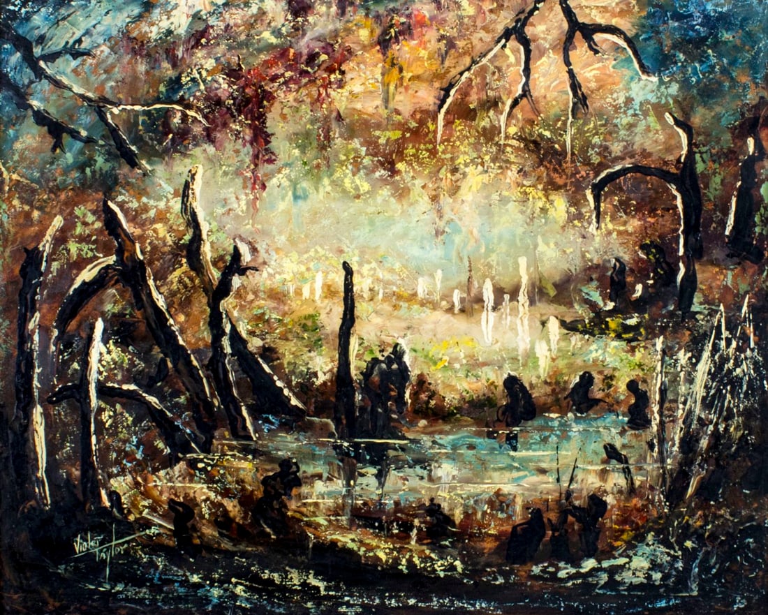 Violet Taylor (TX,CA,mid 20C) oil painting (1 of 12)