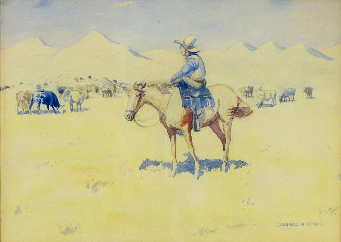 ATTR Leonard Howard Reedy (IL,1899-1956) watercolor painting (1 of 11)