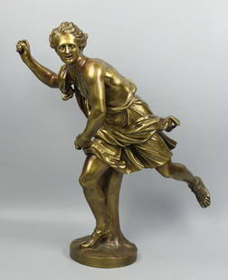 Susse Freres (French,19C) Bronze "Running Boy with Apples": MANUFACTURE: Susse Freres foundry (FRANCE) SCULPTOR: - NAME: Running Boy with Apples YEAR: 19 century CONDITION: Excellent. Minor normal wear. HEIGHT: 17 inch / 43 cm WIDTH: 15 inch / 38 cm DEEP: 6 in