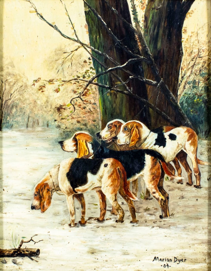 Marion Dyer (US,1861-1941) oil painting antique (1 of 12)