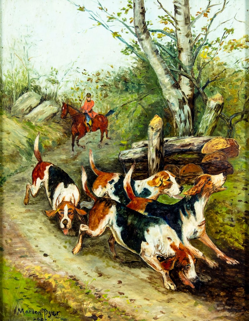 Marion Dyer (US,1861-1941) oil painting antique (1 of 13)