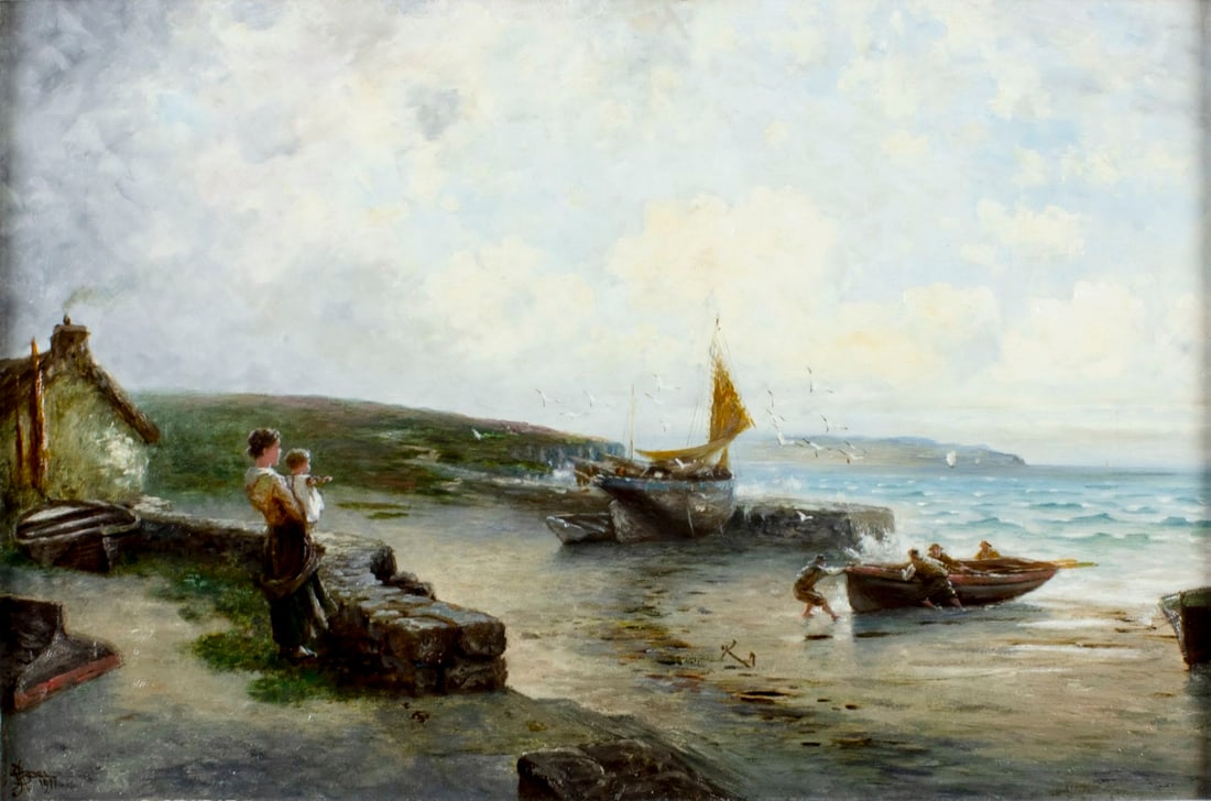 John Henry Boel (UK,1889-1920) oil painting antique (1 of 14)