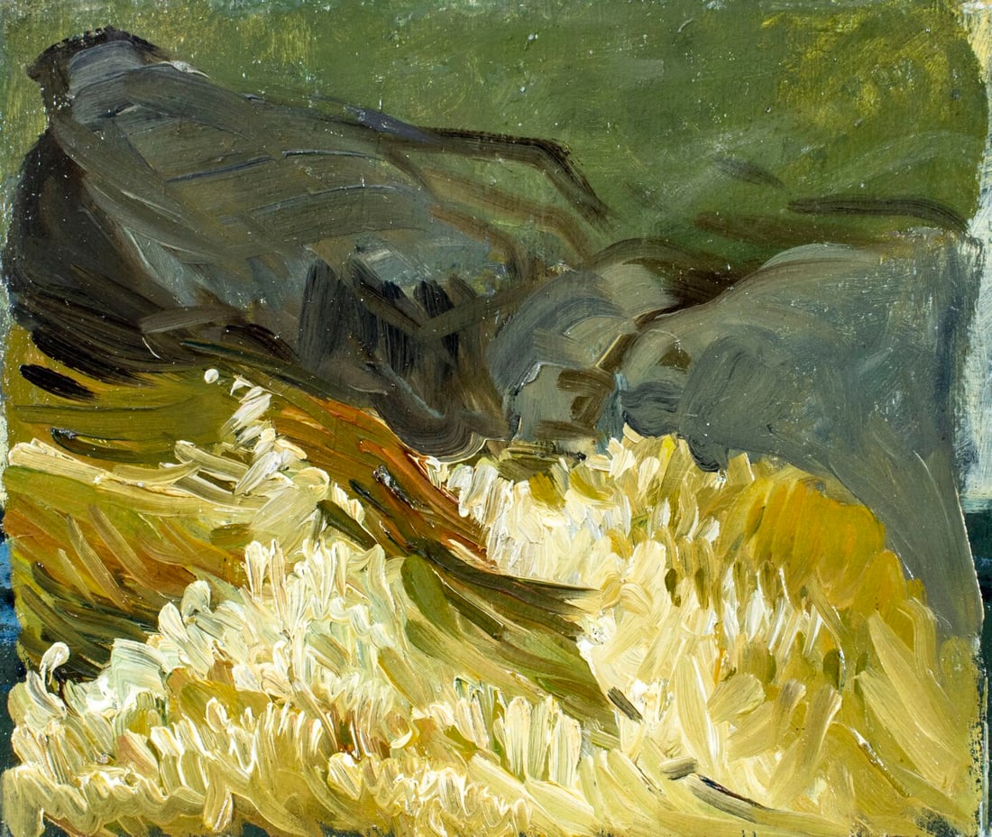 John Doe (US,early 20C) oil painting antique 2-sided (1 of 9)