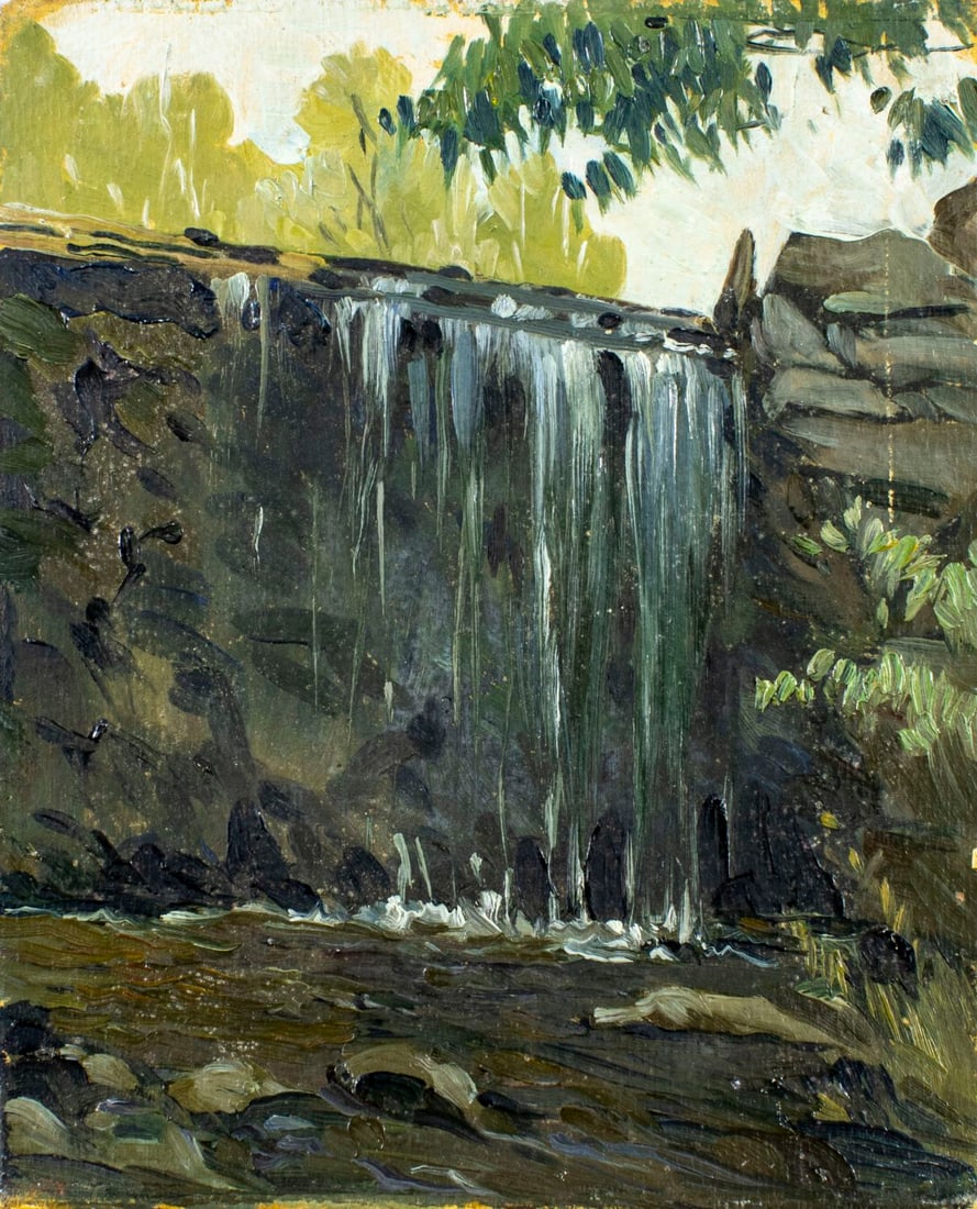 John Doe (US,early 20C) oil painting antique 2-sided (1 of 9)