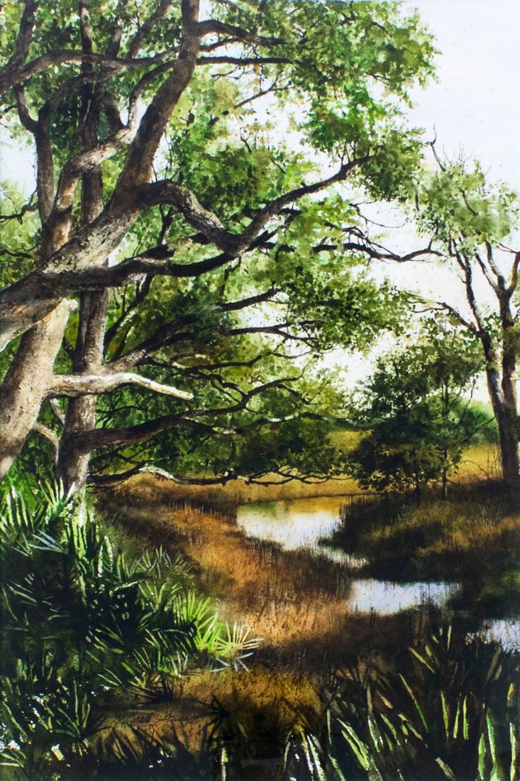 Mark Stewart (TX,b 1951) watercolor painting (1 of 12)