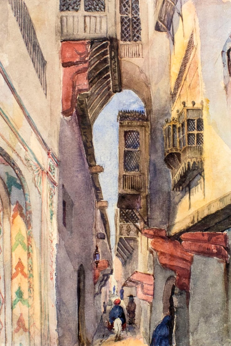 Antique early 20C European watercolor painting (1 of 11)