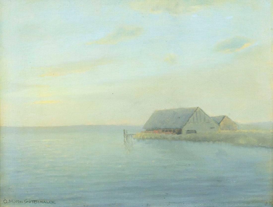 Oscar Von Gottschalck (NJ,RI,1865-?) oil painting antique (1 of 12)