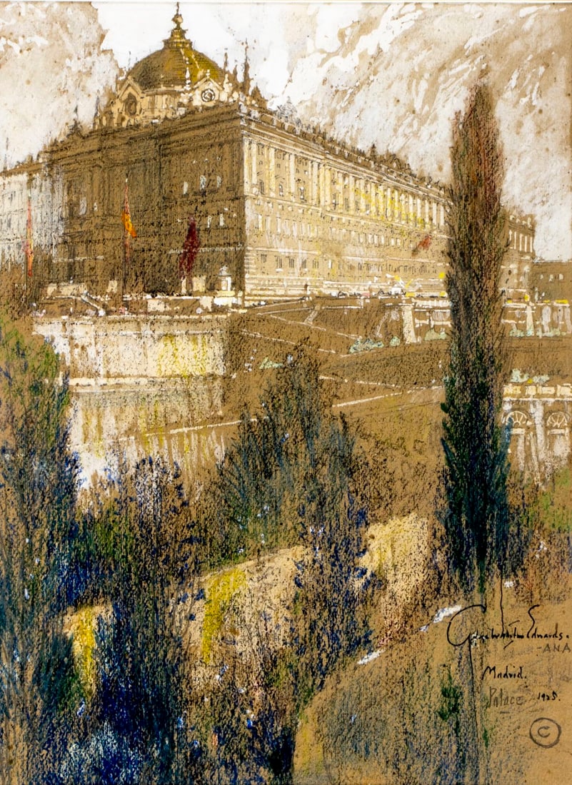 George Wharton Edwards (CA,CT,1859-1950) gouashe painting antique (1 of 12)