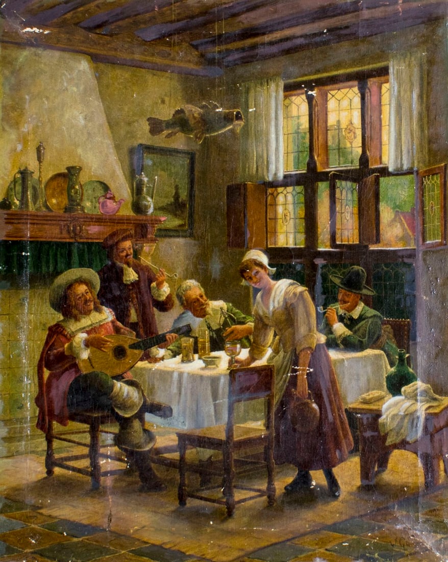 Wilhelm F Giessel (Austria,1869-1938) oil painting antique (1 of 16)