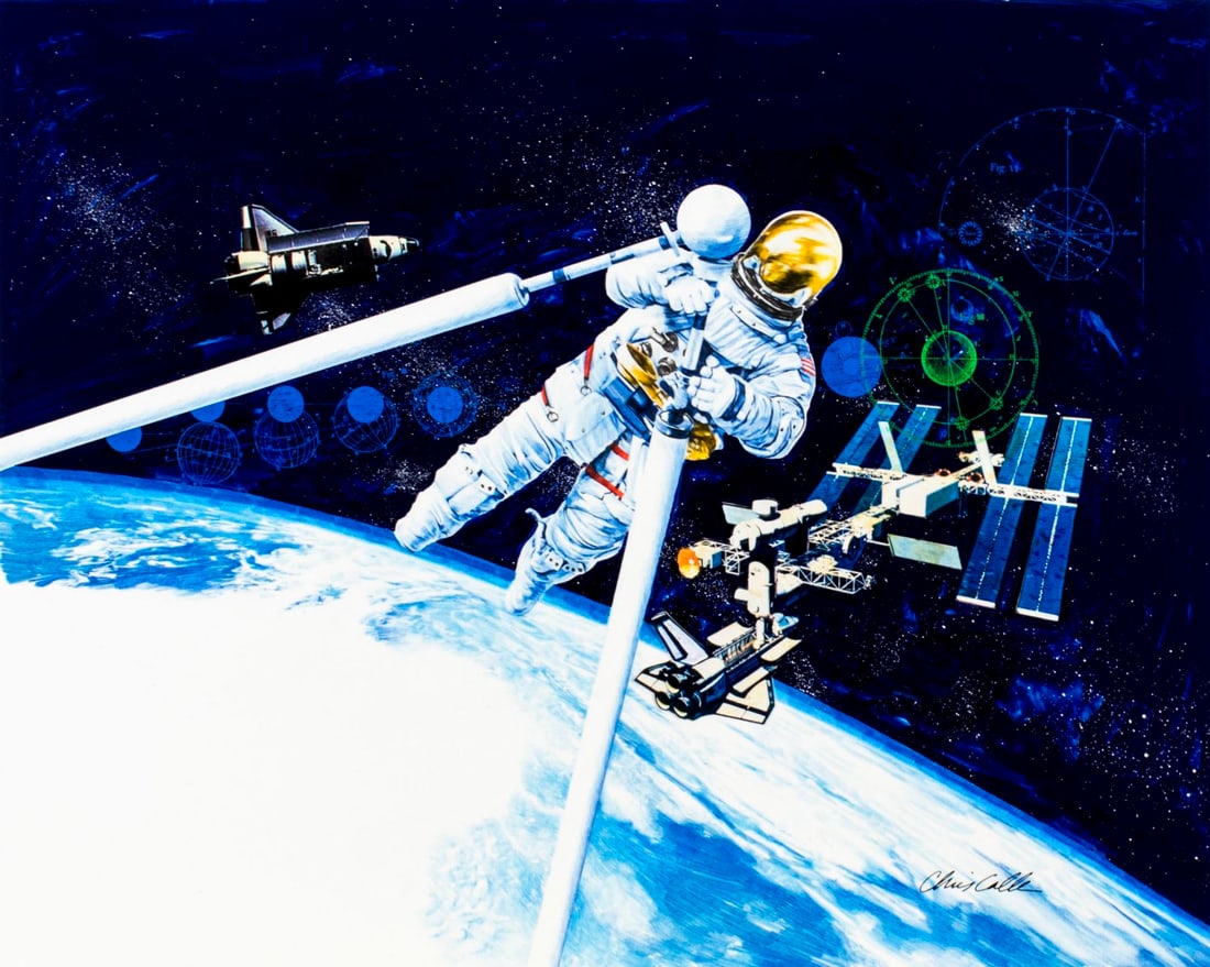 Chris Calle (US,b 1961) mixed media painting (1 of 12)