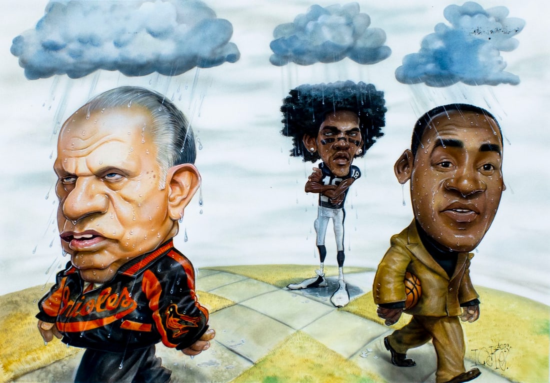 Gary Locke (MO,b 1963) gouache painting (1 of 13)