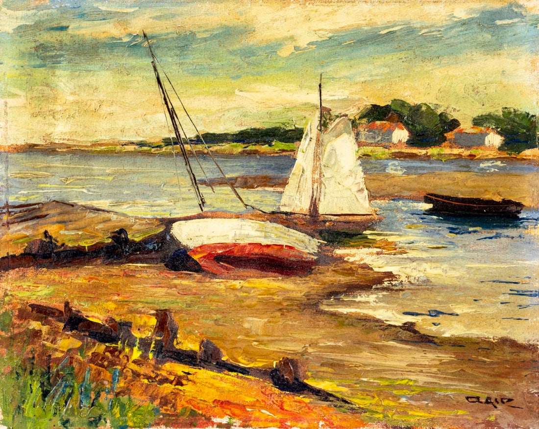 Clair (US,early 20C) oil painting antique (1 of 12)