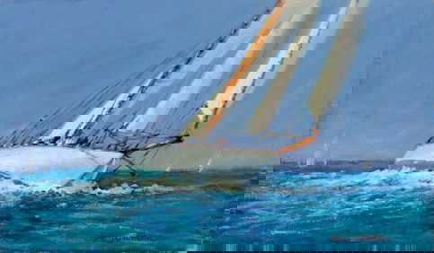 Robert Waltsak (NJ,b 1944) oil painting