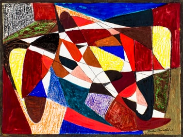 Martin Rosenthal (NY,MA,1899-1974) mixed media painting