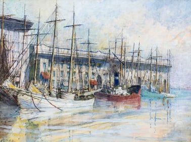 Louis Orr (CT,France,1879-1961) mixed media painting