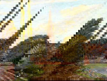 ATTR John E Goodall (UK,1853-1929) oil painting antique