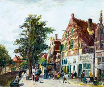 Vintage 20C Dutch oil painting signed