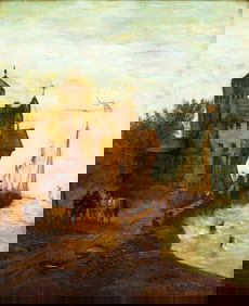 Heinrich Hiller (German,1846-1912) oil painting antique