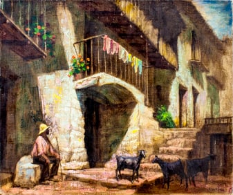 Eleuterio Bauset (Spain,1908-1980) oil painting