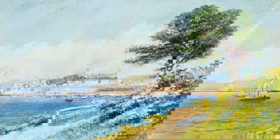 O De Garaven (France,early 20C) watercolor painting antique