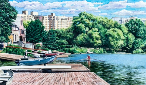 G Tucker (US,20C) watercolor painting