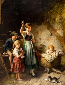 Heinrich Hirt (German,1841-1902) oil painting antique