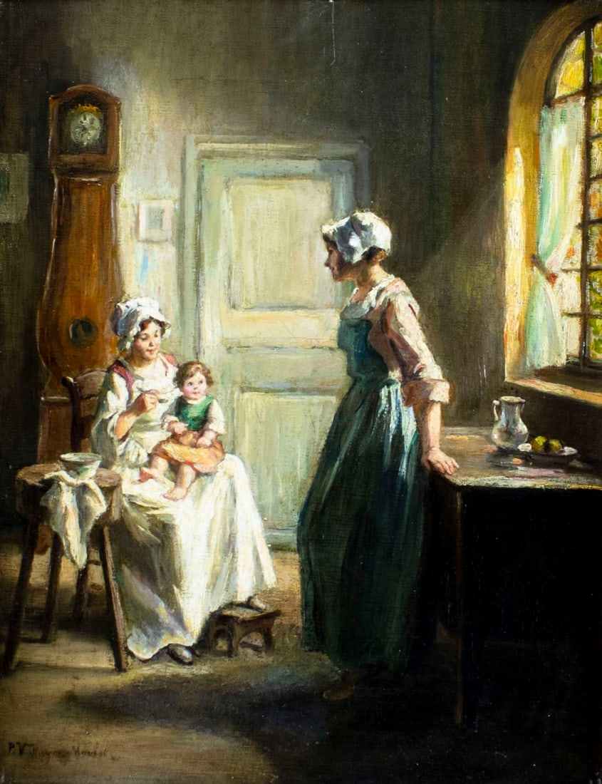 Pauline Vallayer Moutet (France,19C) oil painting antique (1 of 14)