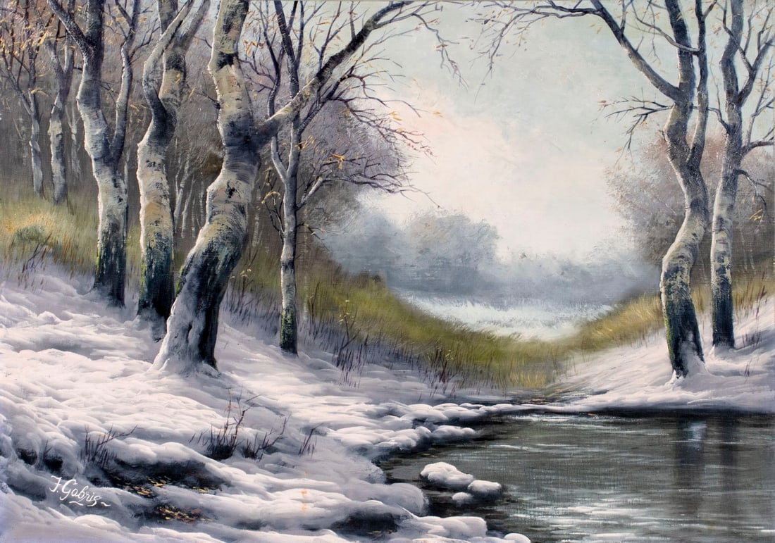 F Gabris (US,mid 20C) oil painting (1 of 12)