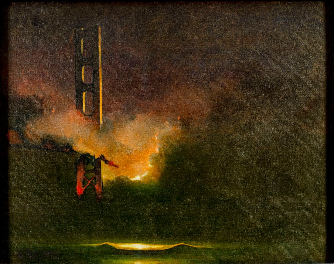 Vintage 20C Californian oil painting signed (1 of 11)