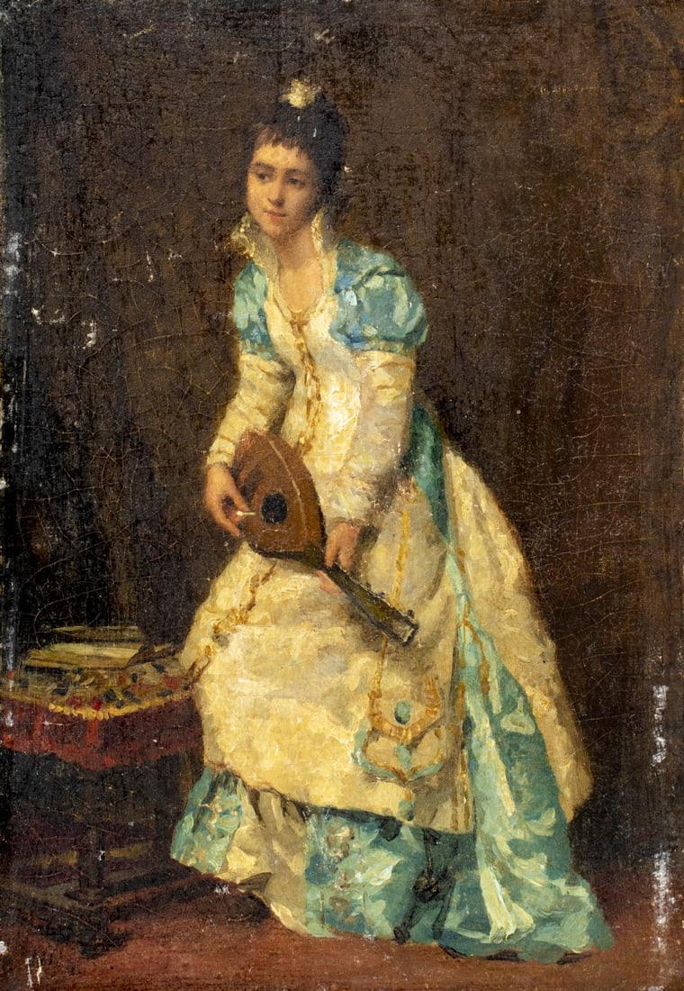 Emile Villa (France,1836-1900) oil painting antique (1 of 12)