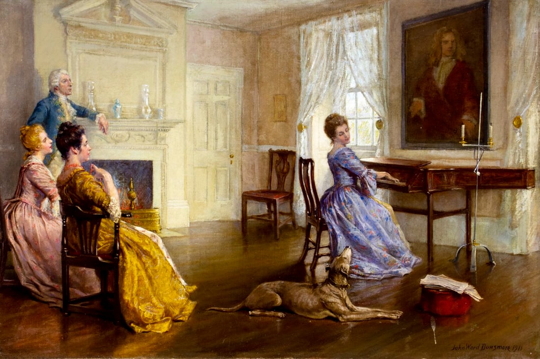 John Dunsmore (MI,MA,France,1856-1945) oil painting antique (1 of 12)