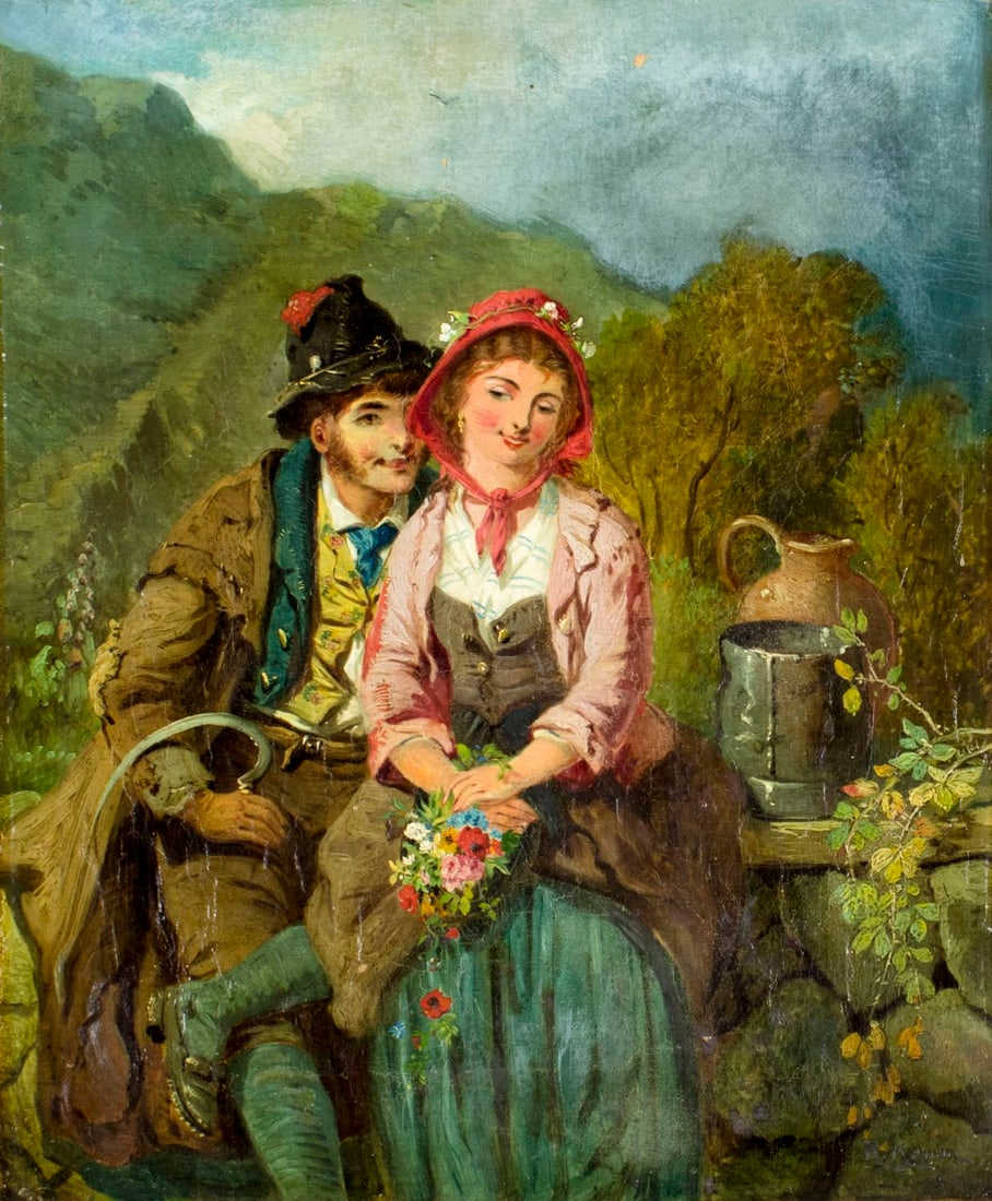 Robert Kemm (UK,1837-1895) oil painting antique (1 of 16)