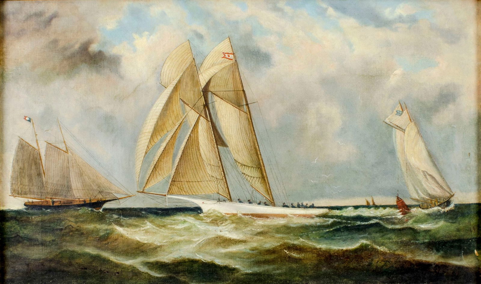 Antique 19C American oil painting (1 of 13)