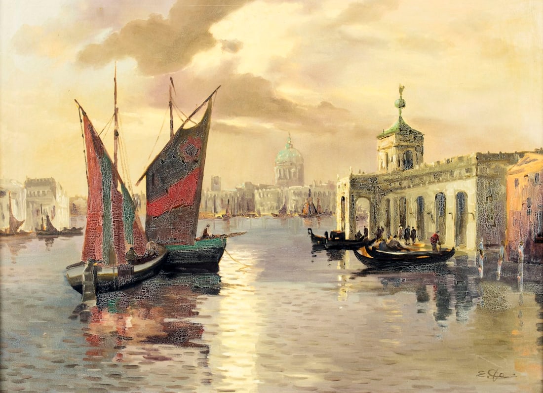 E De (Italy,20C) oil painting (1 of 12)