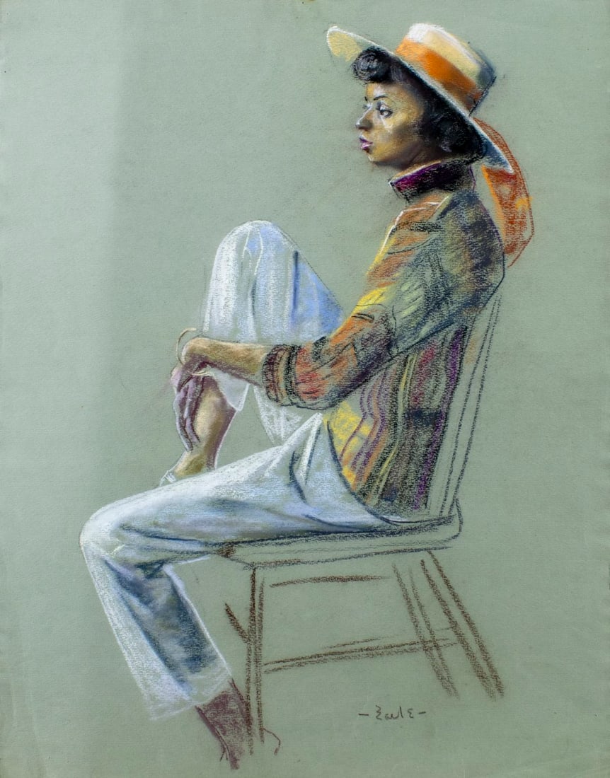 Maurice James Earle (NJ,1905-?) pastel painting (1 of 11)
