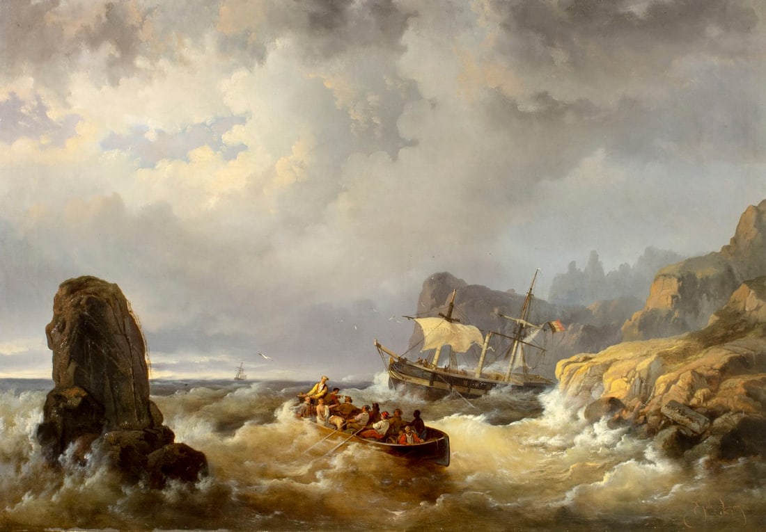 Egidius Linnig (Belgium,1821-1860) oil painting antique (1 of 15)