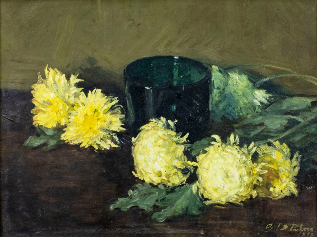 Antique 19C British oil painting signed: ARTIST: - (United Kingdom, 19 century) TITLE: Still Life with Flowers YEAR: 1898 MEDIUM: oil on board CONDITION: Small paint losses. Very minor craquelure. Some small scattered inpaintings/touch ups. 