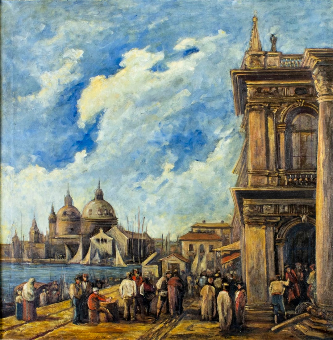 Vintage mid 20C European oil painting (1 of 14)