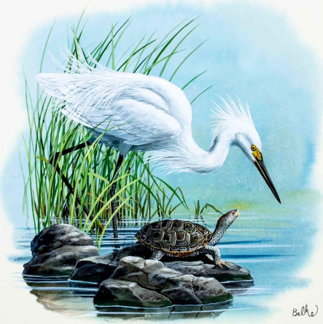 Don Balke (NC,b 1933) gouache painting (1 of 12)